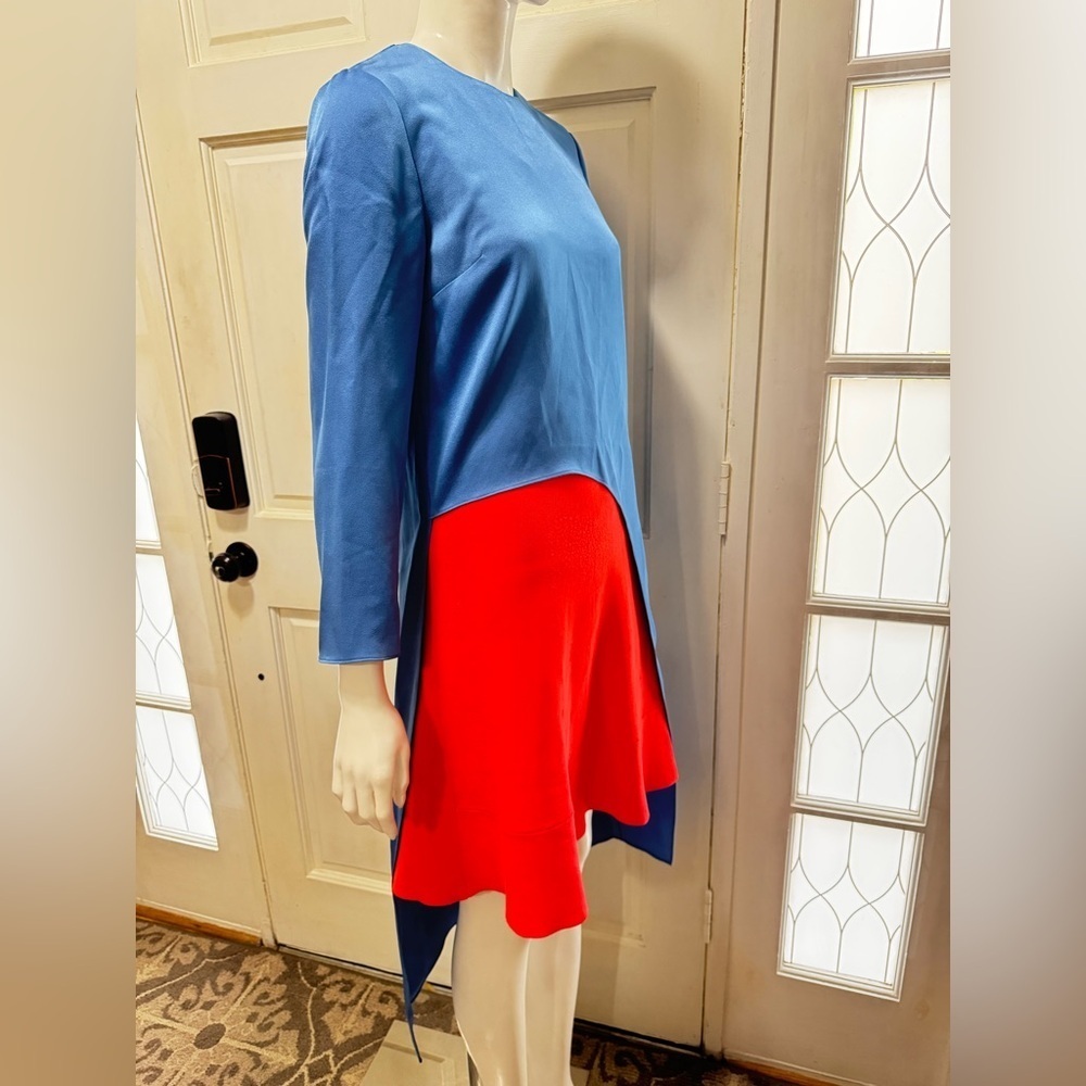 Veronica Beard Women Blue Rome High-Low Asymmetrical Tunic Top Size 2 - Picture 5 of 15